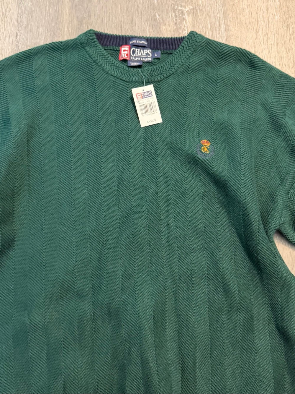 Chaps Ralph Lauren Men's Forest Green Crewneck Sweater Large NWT